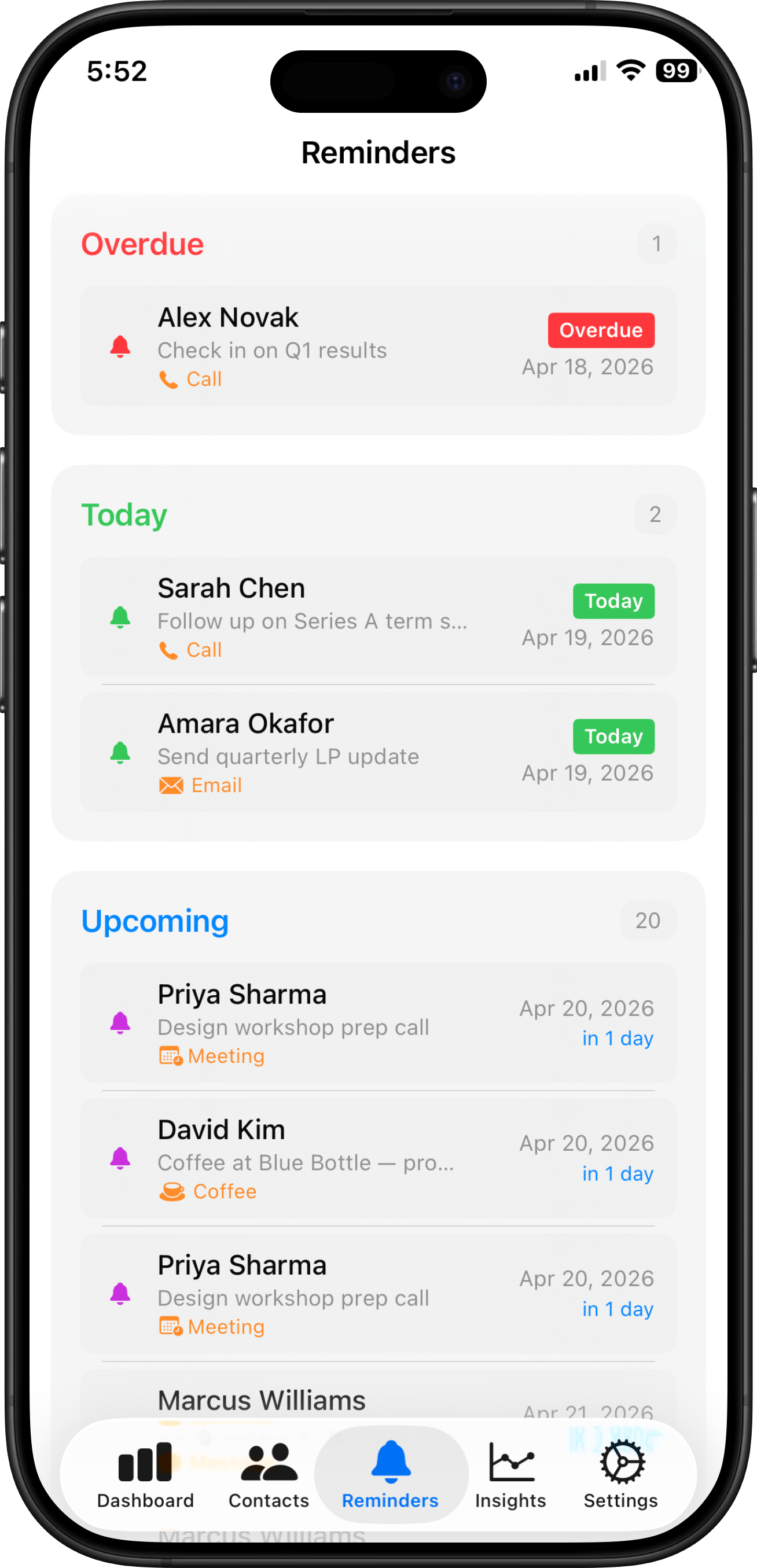 Smart Reminders screenshot
